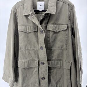 Free Assembly Women's Modern Utility Jacket Size XXL Cotton Olive Green
